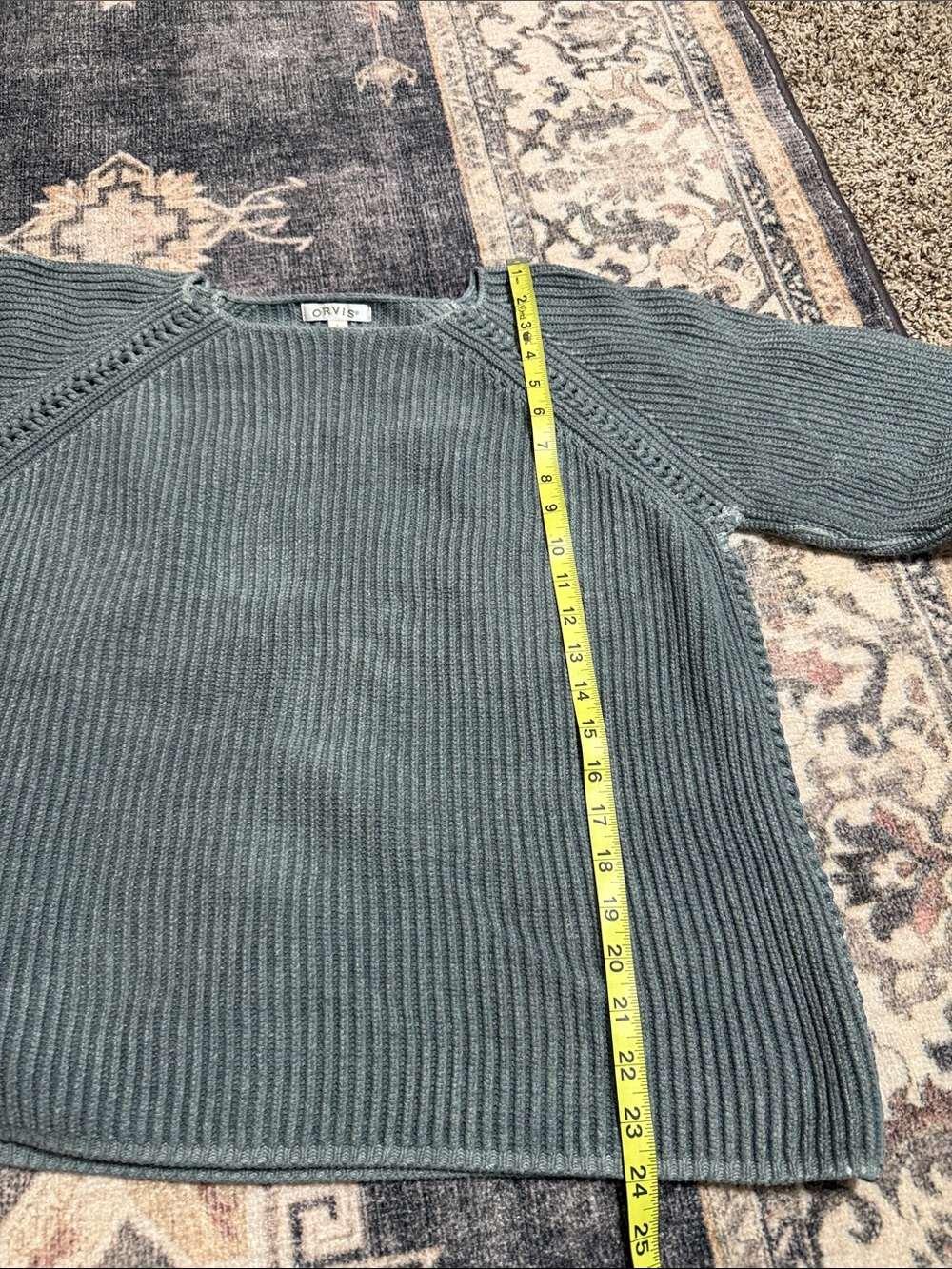 Orvis Ribbed Crewneck Sweater — Sage Green - Picture 5 of 7